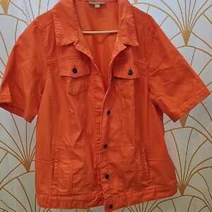 Woman Within Orange Jean Jacket